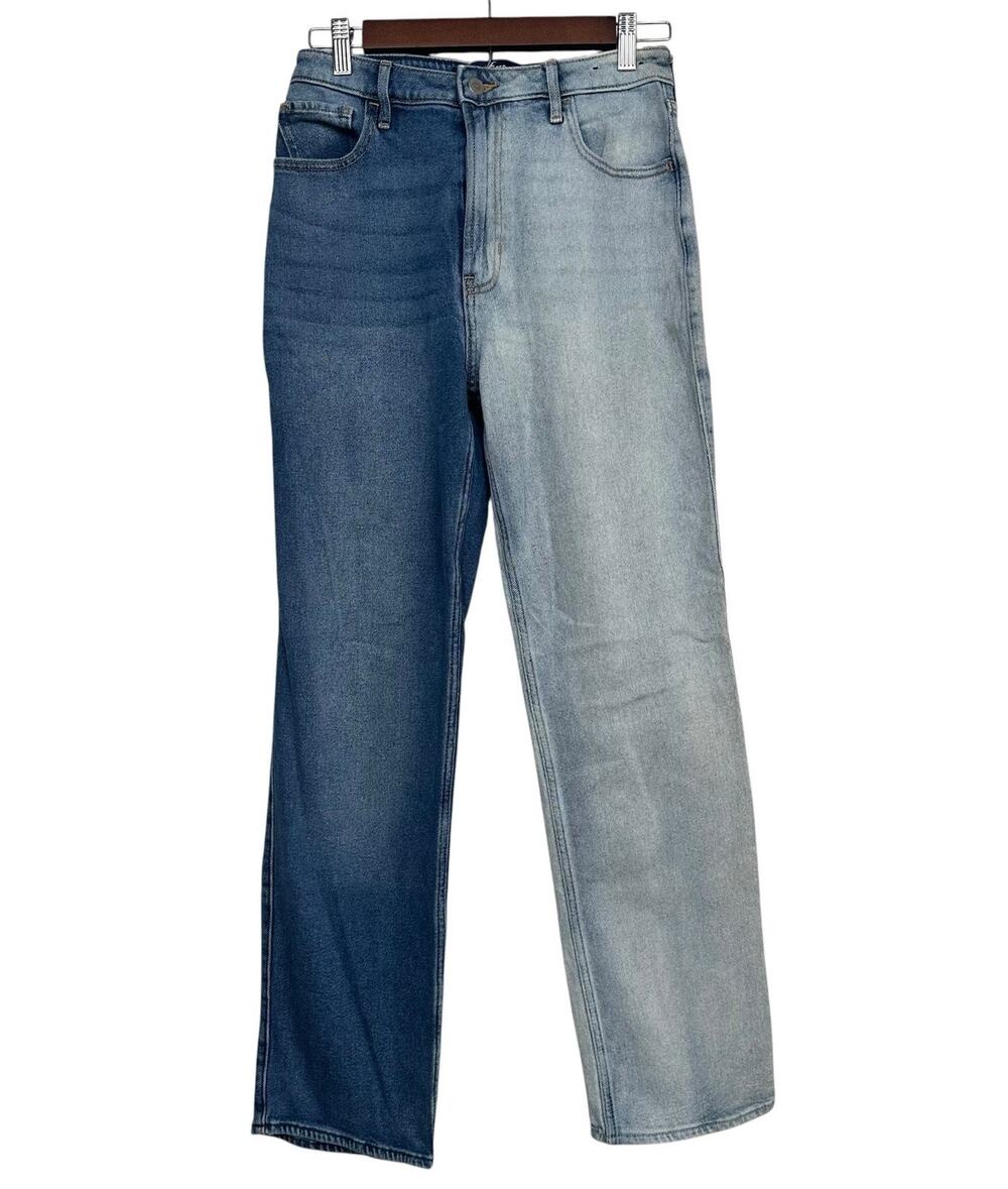 Hollister Two Tone Ultra High Rise Stacked Vintage Straight Leg Jeans 5R (27x31)